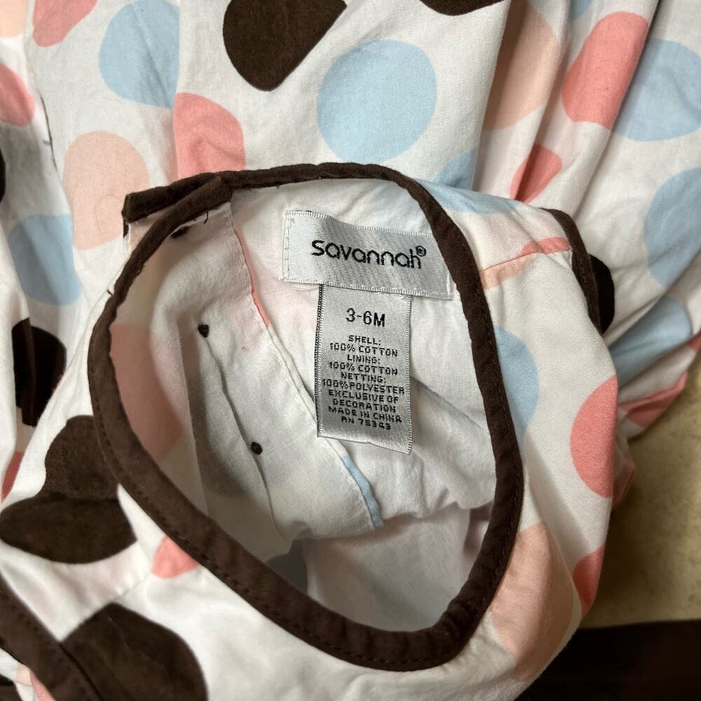 Savannah layered polka dot dress with tulle and bloomers infant size 3-6 months - Picture 6 of 6
